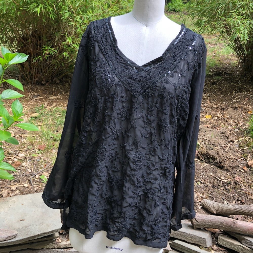 black handmade tunic